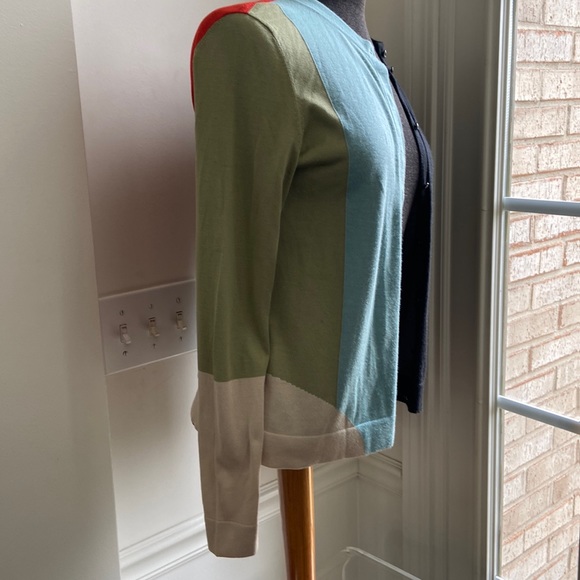 Akris Summer Intarsia Button multicolor cashmere & silk Cardigan - Picture 4 of 14